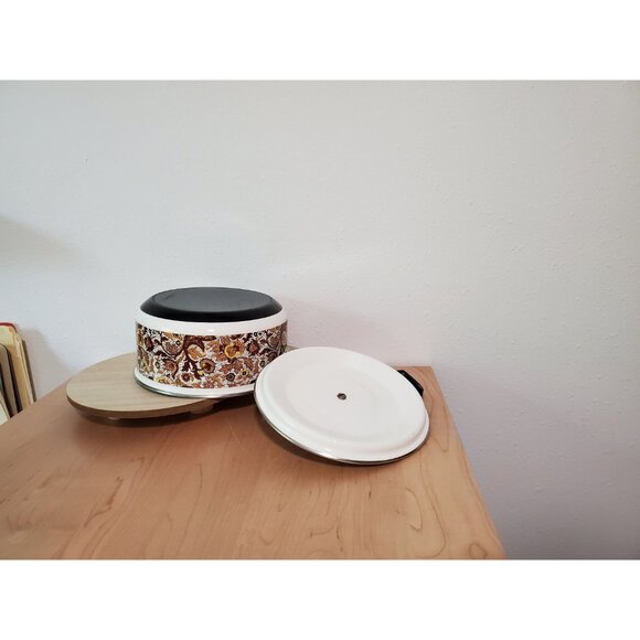 Prestige Japy Marne Brown Paisley Enamel Lidded Pot - Picture 7 of 10